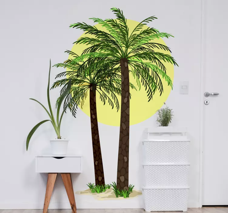Tropical palm trees plant sticker - TenStickers
