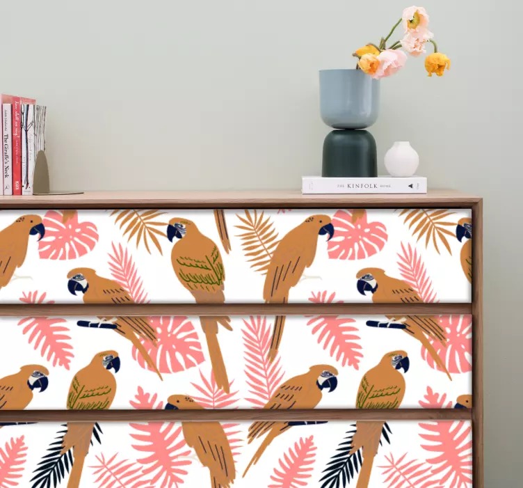 Tropical Parrots Motif furniture sticker - TenStickers