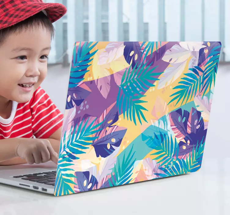 Tropical texture laptop sticker - TenStickers