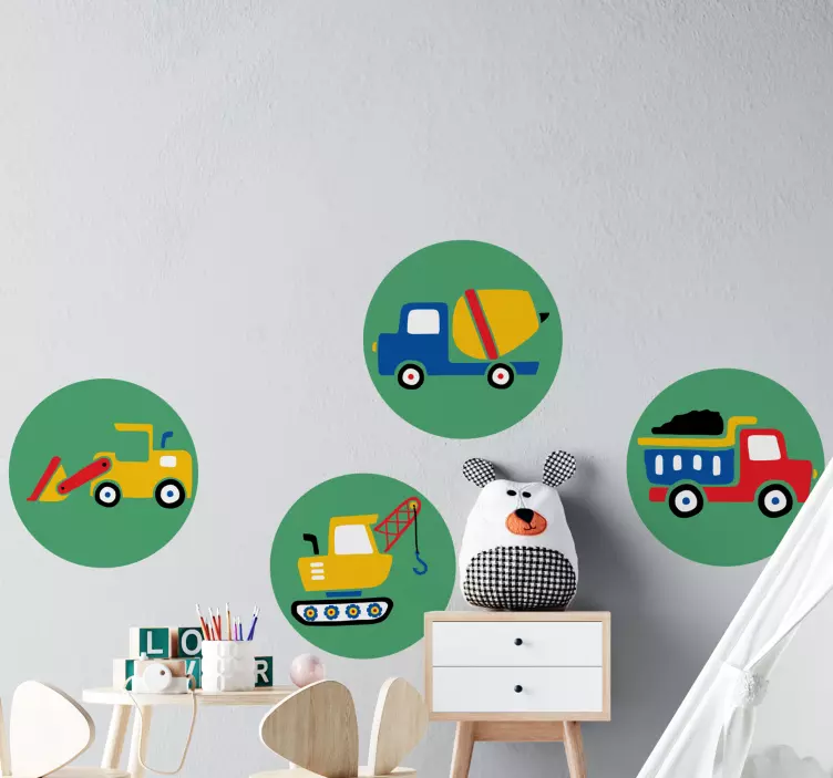 Trucks in circles toy sticker - TenStickers
