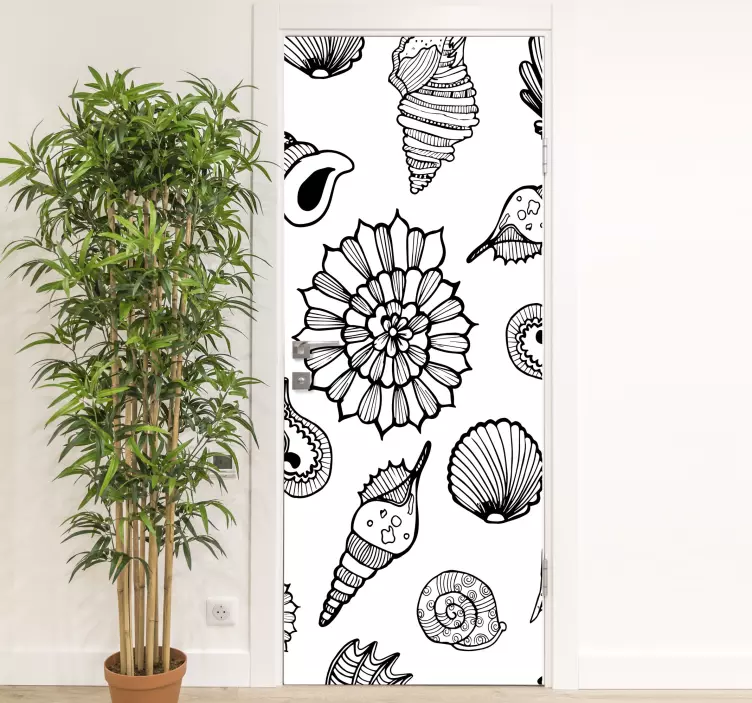 Under sea pattern door decal - TenStickers