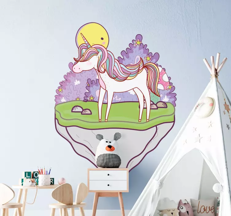Unicorn in paradise Movie sticker - TenStickers