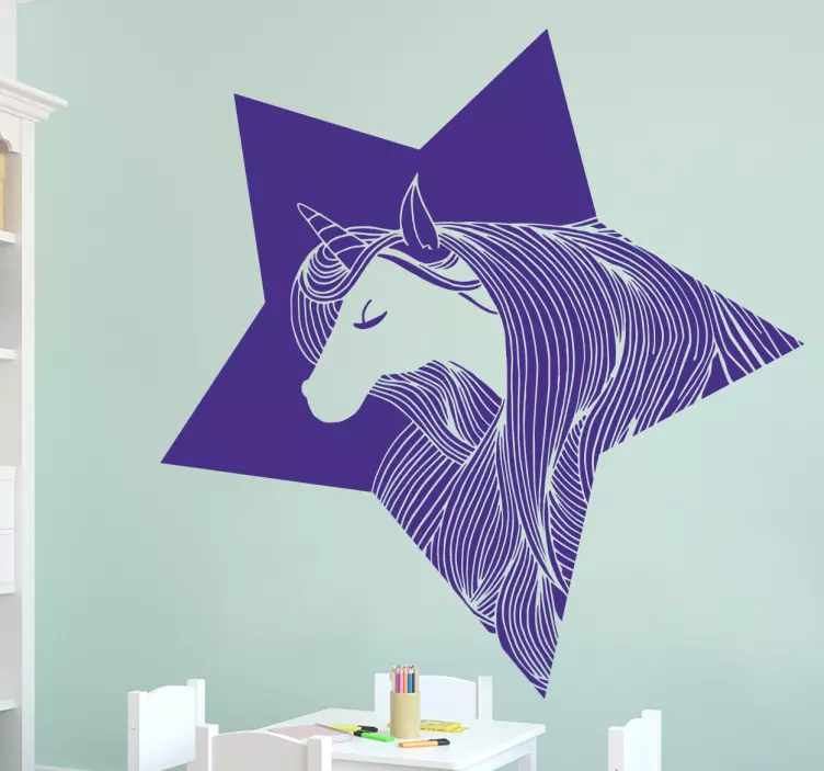 Unicorn star animal wall sticker - TenStickers