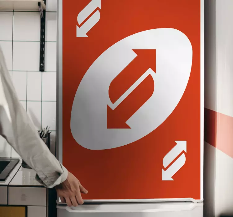 Uno cards return in red color  fridge decal - TenStickers