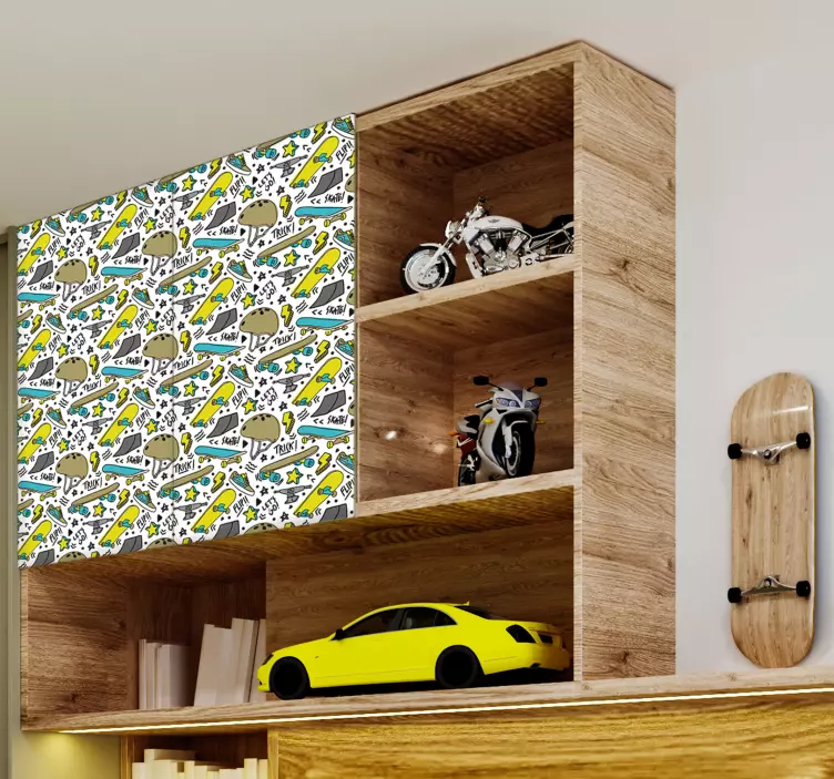 Urban skate pattern furniture sticker - TenStickers