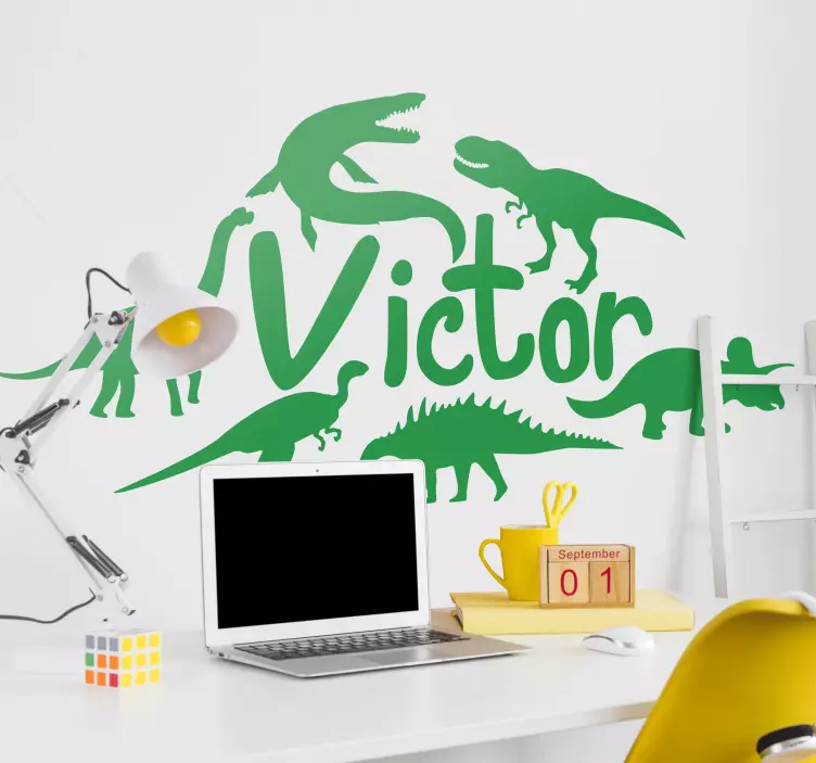 Various personalised dinosaur wall sticker - TenStickers