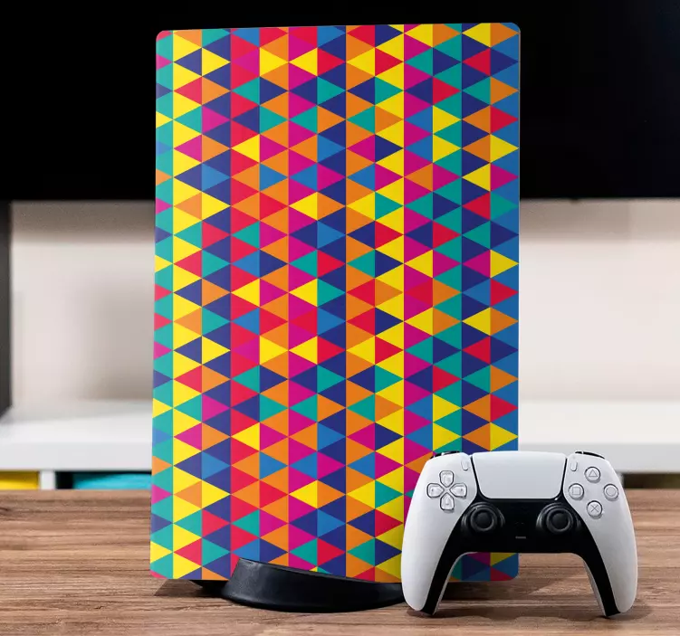 Vibrant Triangle Pattern PS5 skin - TenStickers