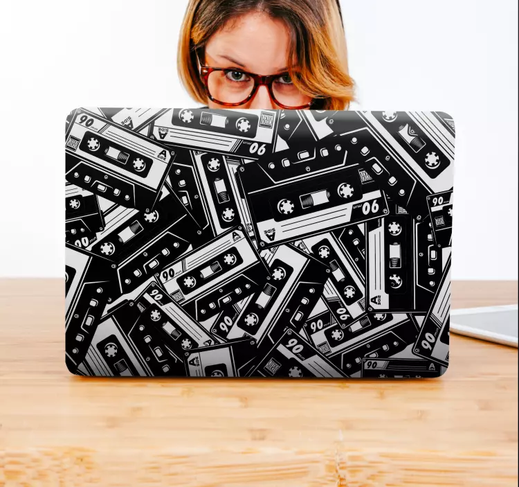 Vintage Cassette Motif laptop skin - TenStickers