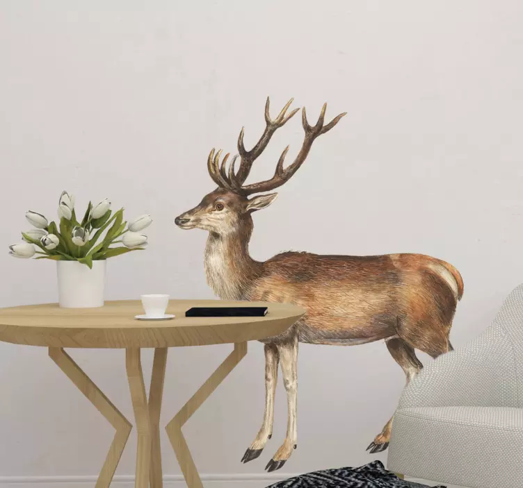 Vintage Deer Stag animal wall sticker - TenStickers