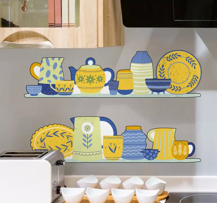 Vintage elegant kitchen shelf kitchen sticker - TenStickers