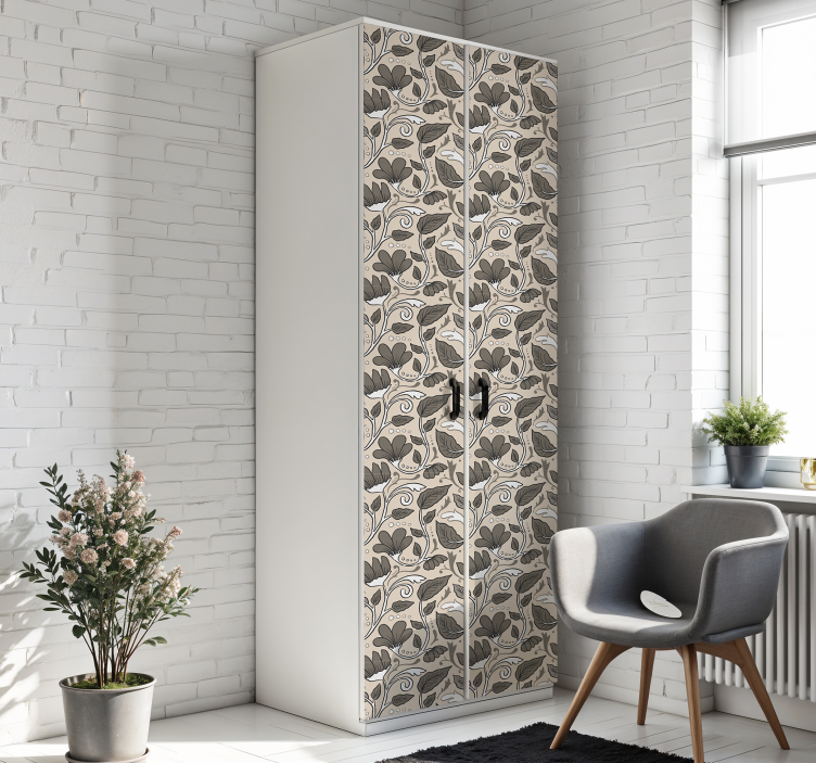 Vintage floral furniture sticker - TenStickers