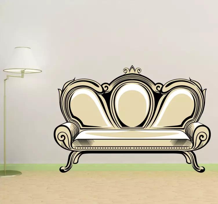 Vintage Sofa Retro Wall Decal - TenStickers