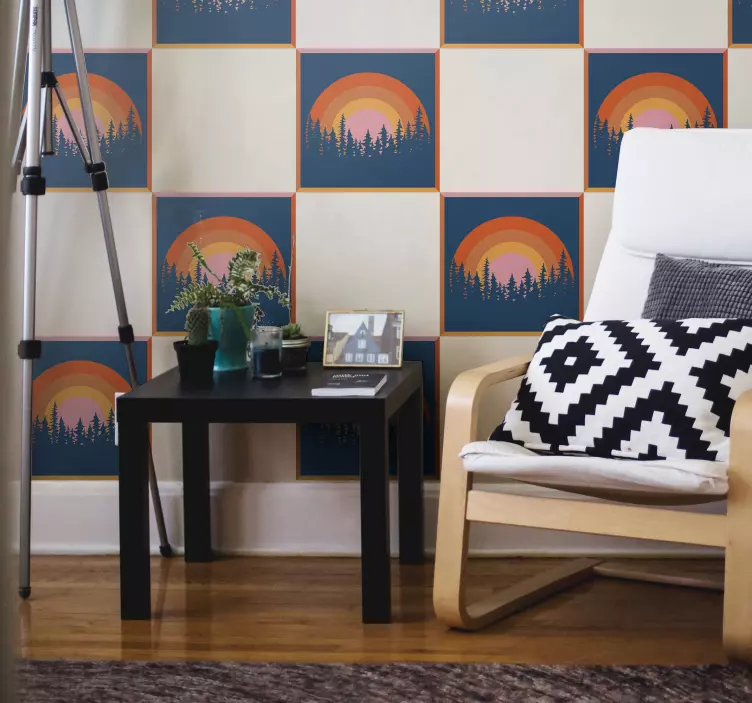 Vintage Sun tile viny sticker - TenStickers