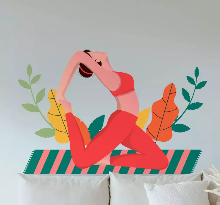 Vintage yoga girl stickers - TenStickers