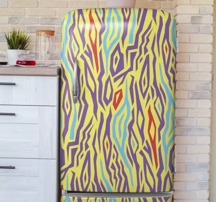 Vintage Zebra animal print fridge sticker - TenStickers
