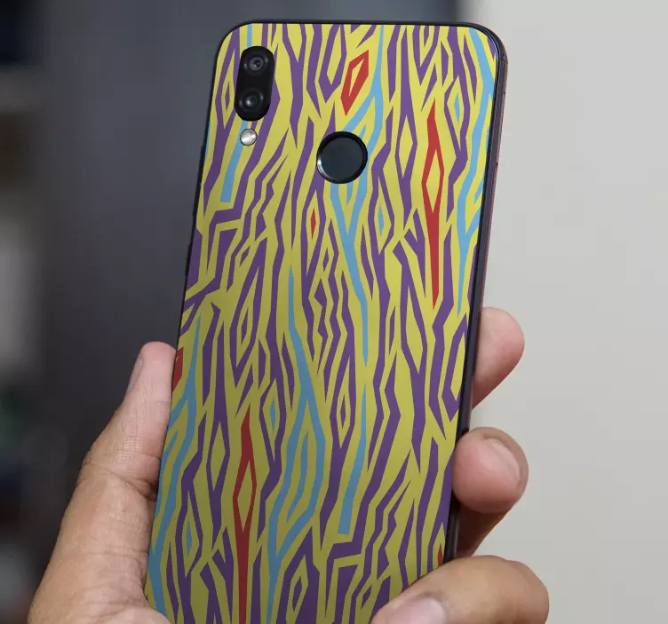 Vintage Zebra animal print Huawei sticker - TenStickers