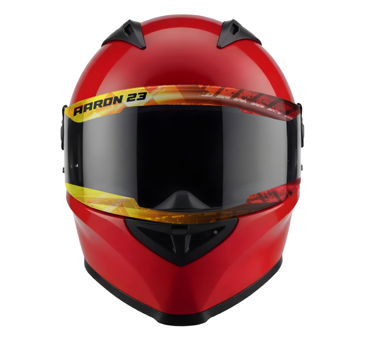 Visor name and number motorcycle sticker - TenStickers