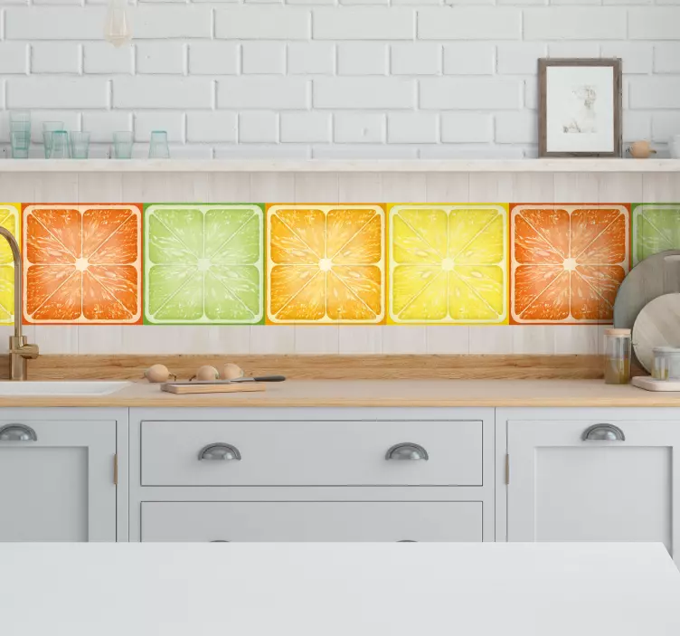 Wall border sticker citrus slice collection - TenStickers
