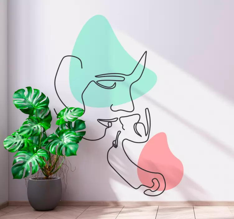 Wall decal minimalist line art portrait - TenStickers
