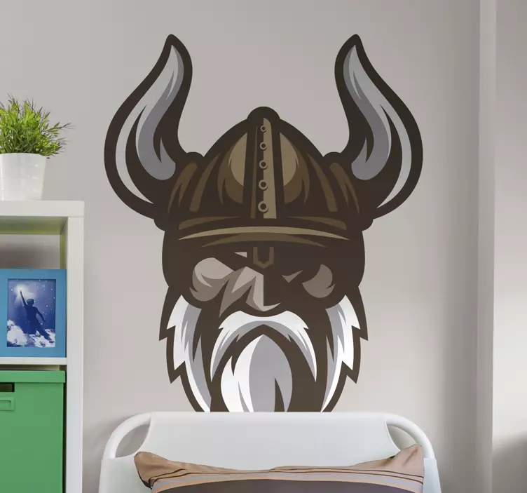 Wall sticker viking warrior head - TenStickers