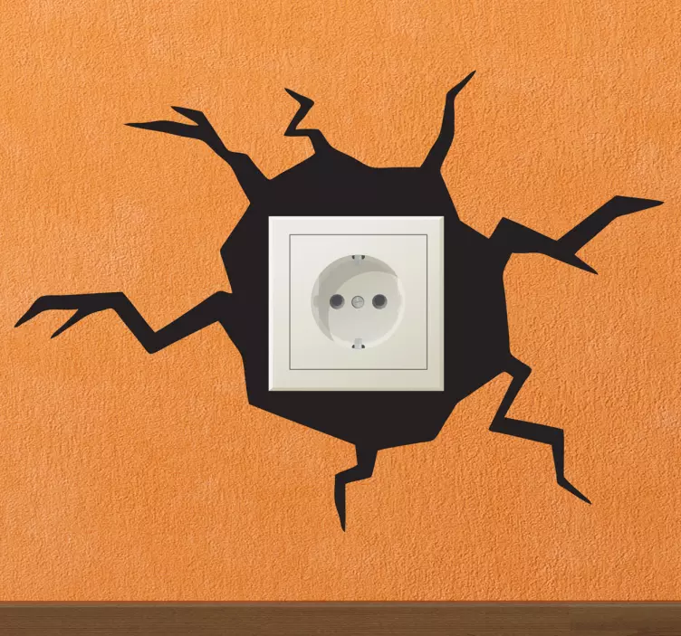 Broken wall illusion light switch sticker - TenStickers