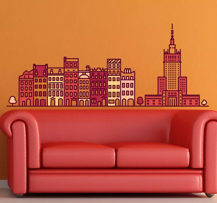 Warsaw buildings wall sticker - TenStickers