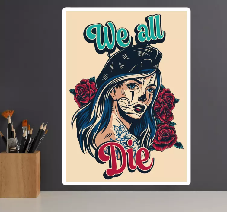 We all die 70s design vintage sticker - TenStickers