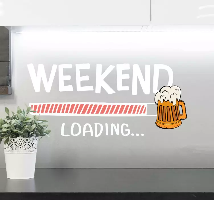 Weekend beer drink sticker - TenStickers