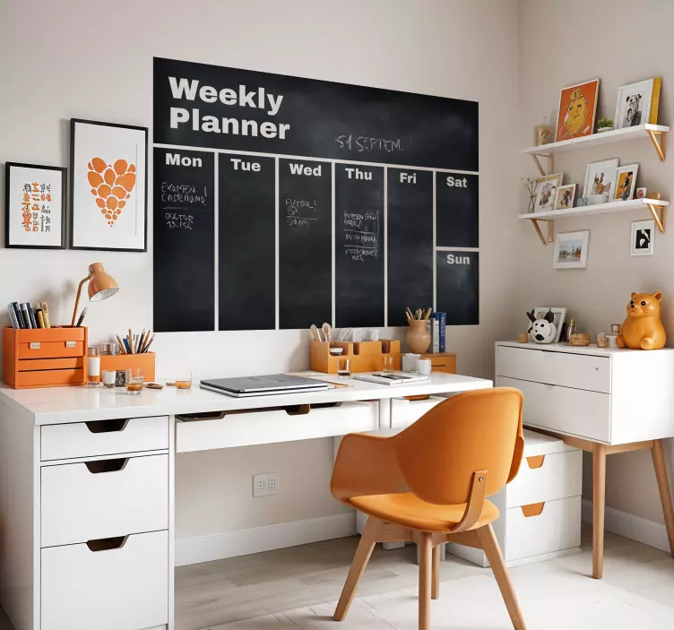 weekly planner chalkboard stickers - TenStickers