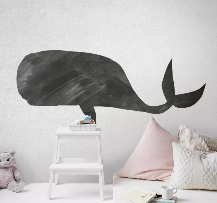 Whale Silhouette chalkboard sticker - TenStickers