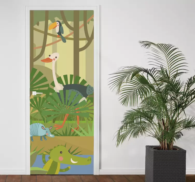 Wild animals  door sticker - TenStickers