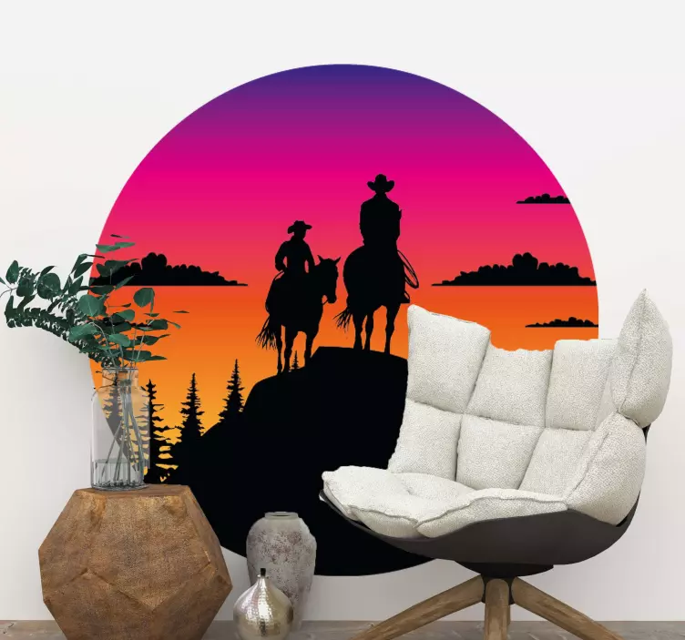 Wild West Sunset wall sticker - TenStickers