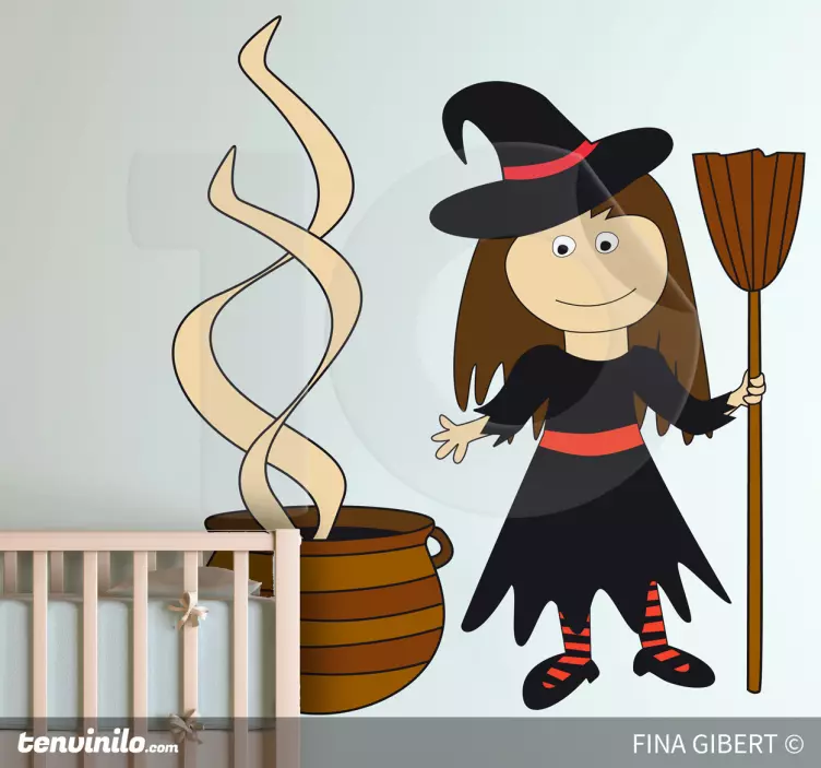 Witch Halloween Wall Sticker - TenStickers