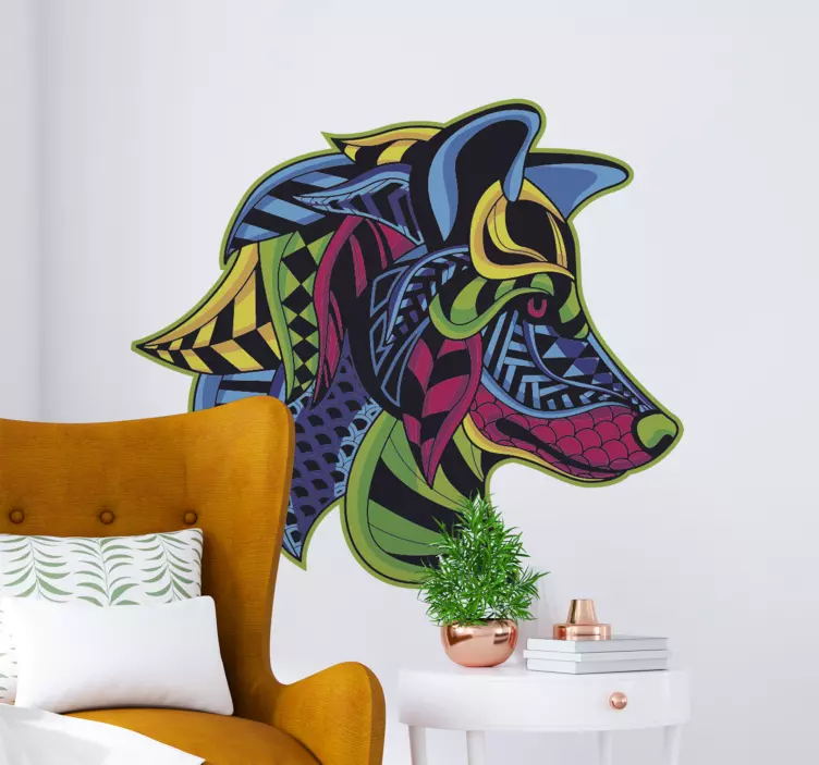 Wolf mandala  wild animal decal - TenStickers