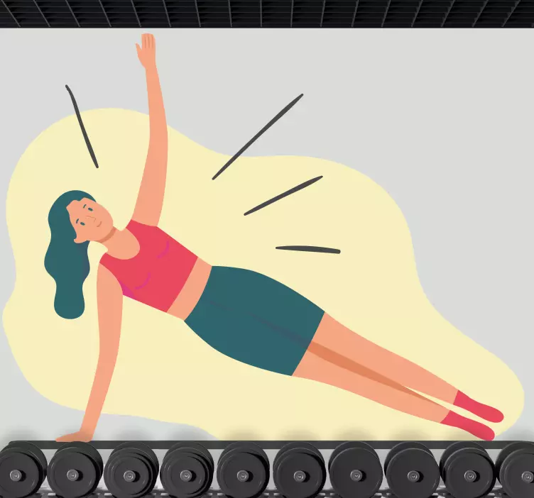 Woman exercising illustration wall decal - TenStickers