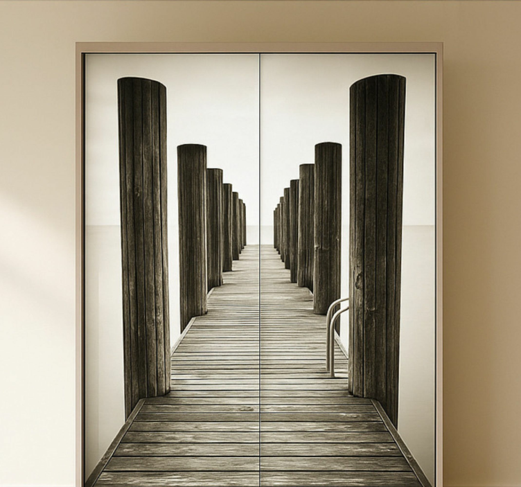 Wooden deck furniture sticker - TenStickers