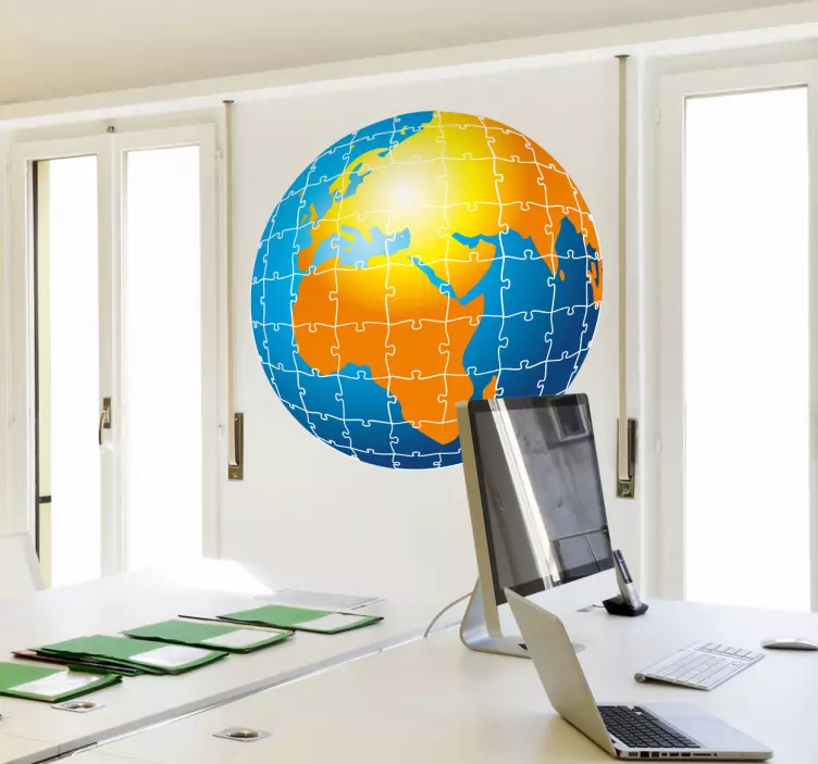 World Map Puzzle Sticker - TenStickers