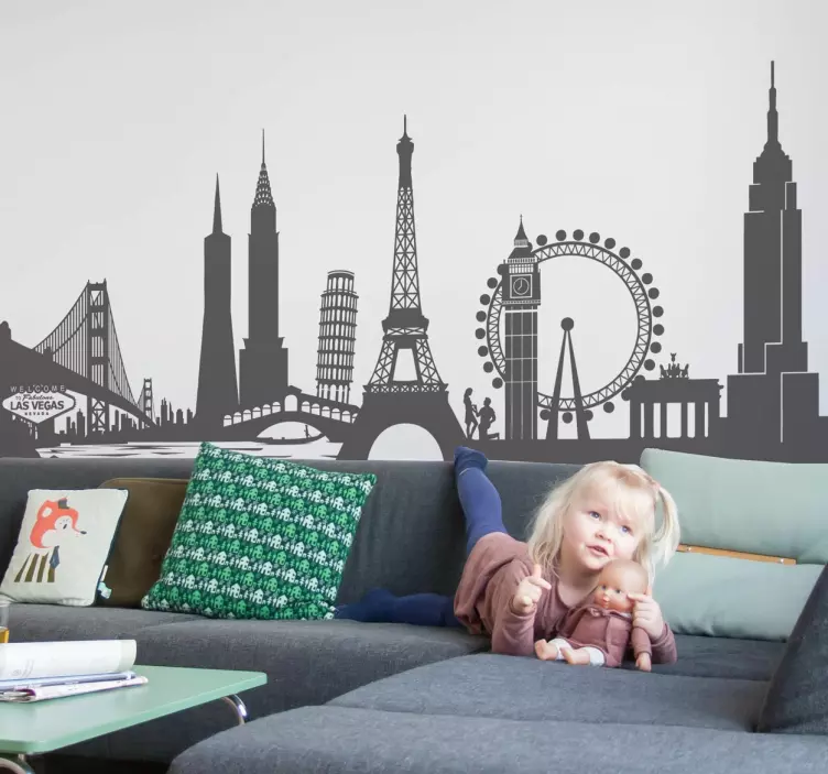 World Monuments Wall Sticker - TenStickers