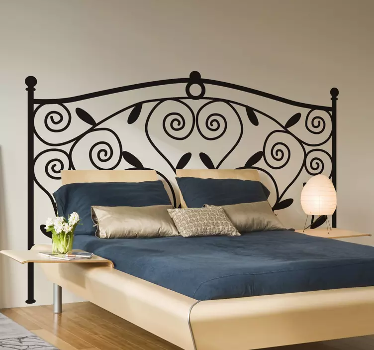Wrought Iron Headboard Wall Decal - TenStickers