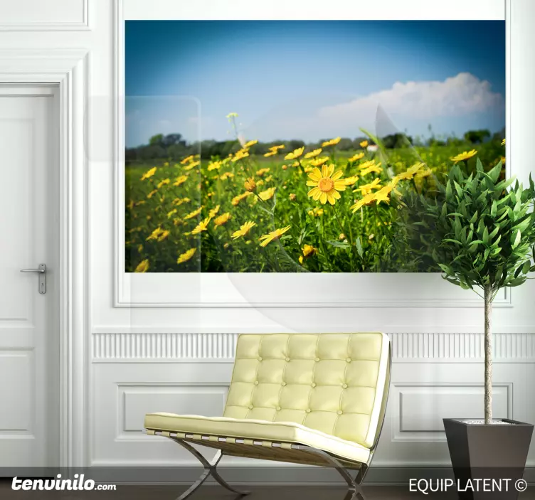 Yellow Daisies Meadow Wall Mural - TenStickers