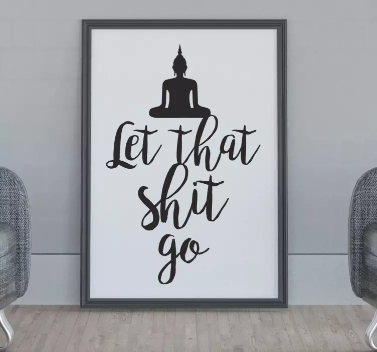 Yoga phrase let that shit motivational sticker - TenStickers