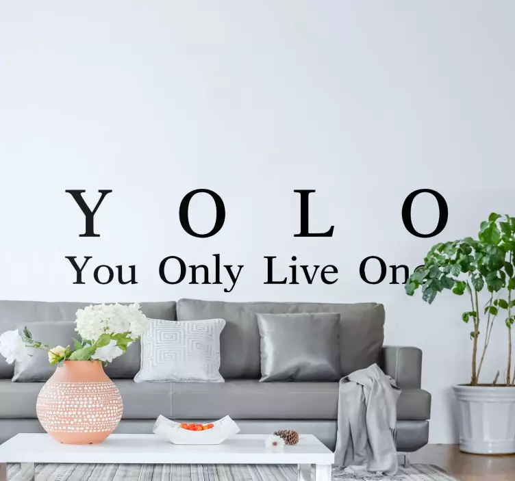 YOLO you only live once text wall sticker - TenStickers
