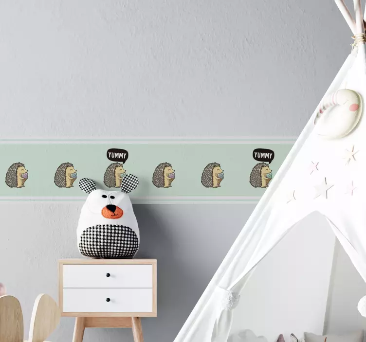 Yummy porcupine decoration wall sticker - TenStickers