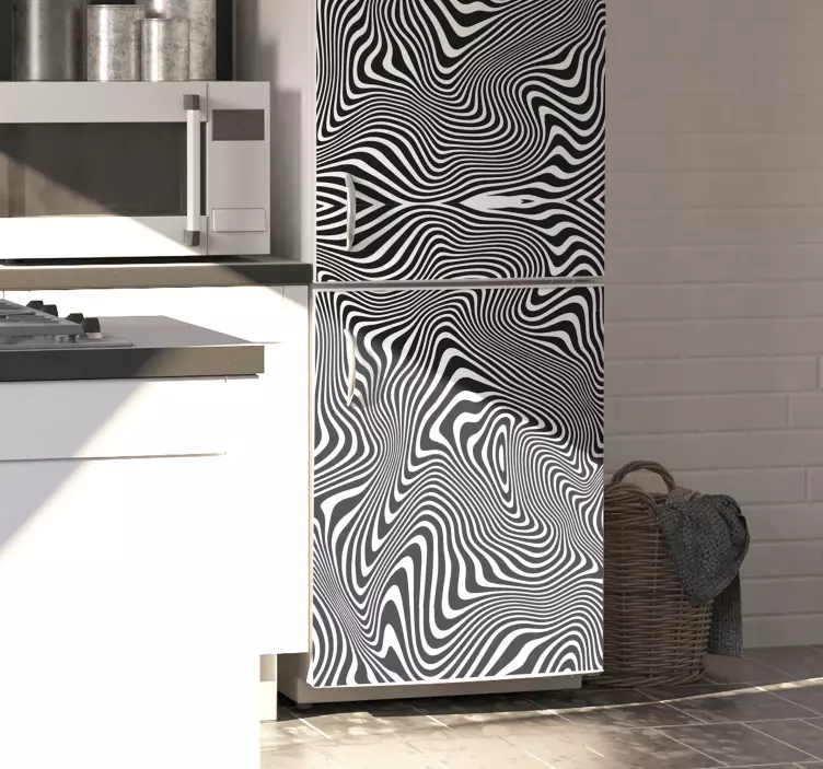 Zebra 3D effect  fridge sticker - TenStickers