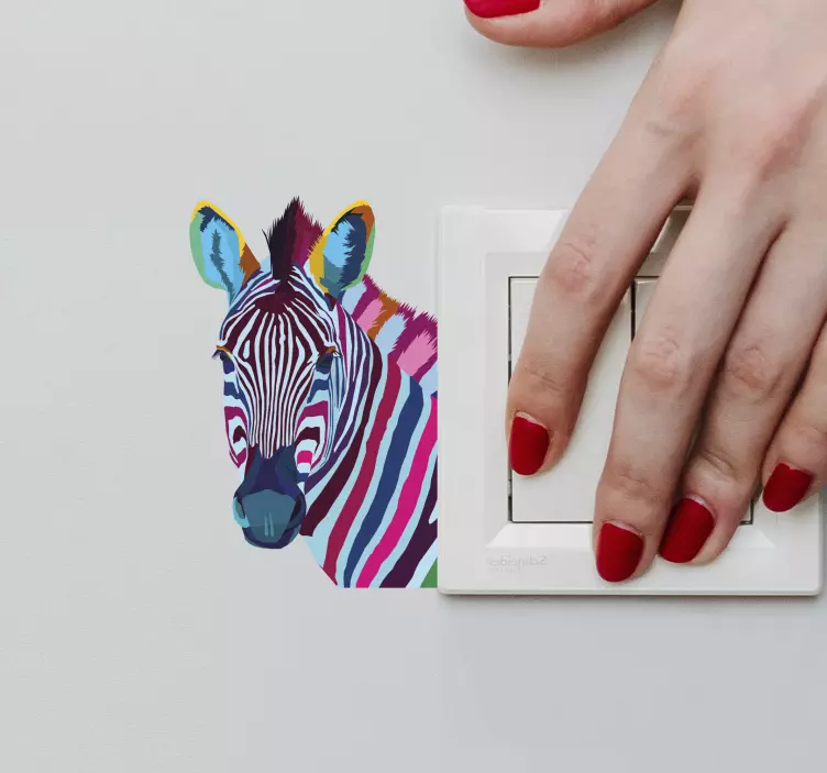 Zebra pop art light switch sticker - TenStickers