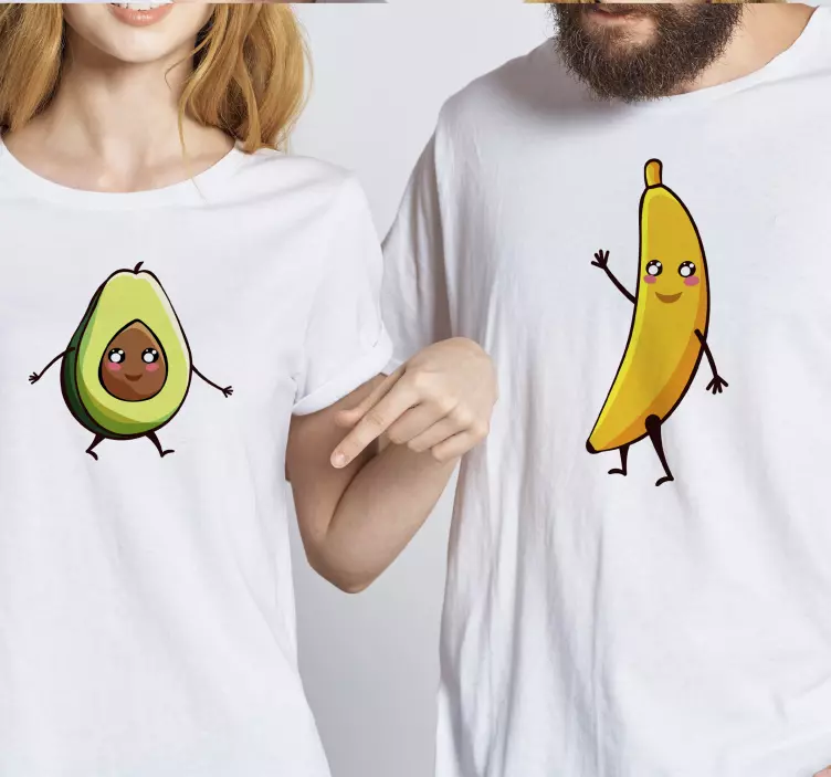 Banana and avocado Couple t shirts - TenStickers