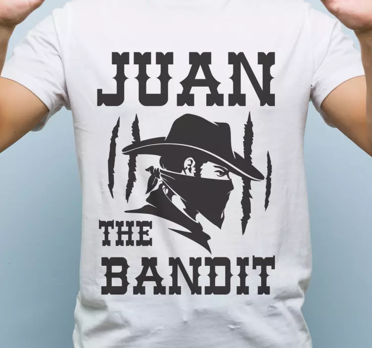 Bandit with name t-shirt design - TenStickers