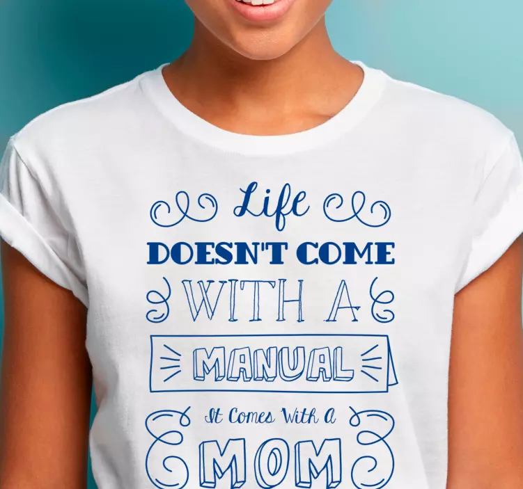 Blue calligraphy Mothers day shirt - TenStickers