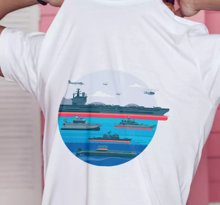 Boats navy cartoon custom t-shirt - TenStickers