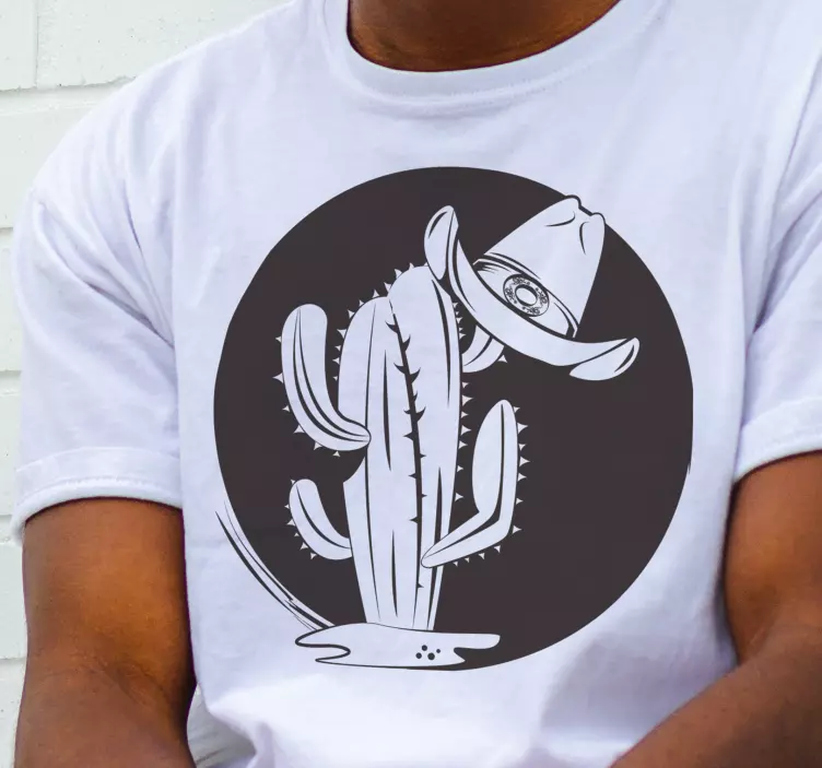 Cactus and hat western pattern t-shirt - TenStickers